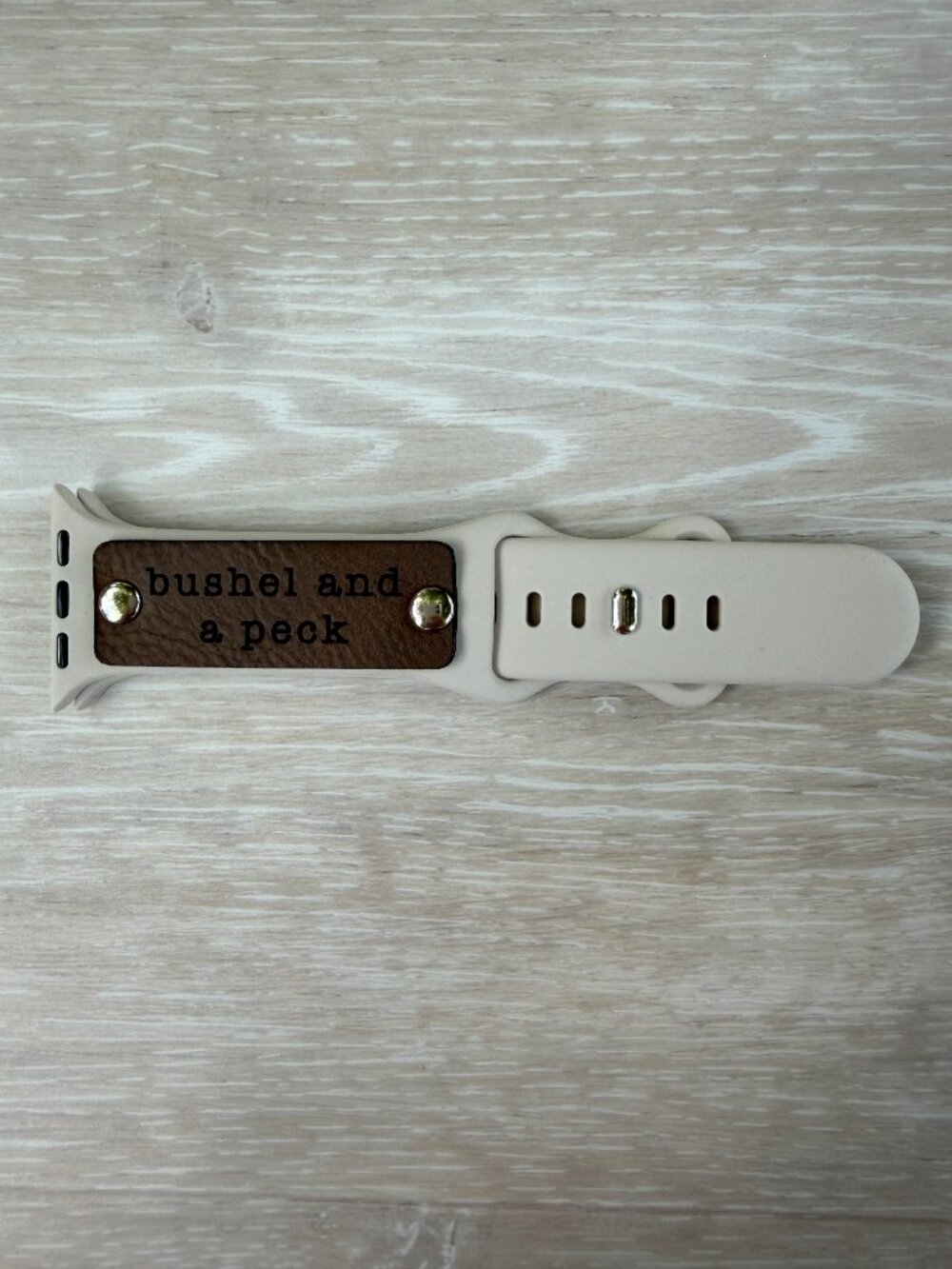 Bushel And A Peck Engraved Silicone Band For Apple Watch 38mm 40mm 41mm 42mm Tan